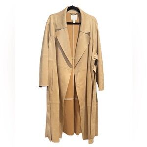 H&M Micro Suede Longline trench coat